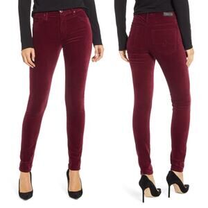 ADRIANO GOLDSCHMIED VELVET FARRAH HIGH‎ RISE SKINNY JEANS IN PLUM NWT SIZE 24R